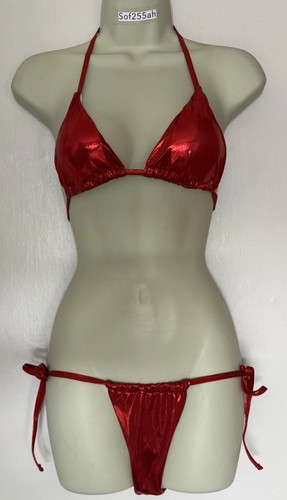 Halterneck tie shiny - halterneck, red