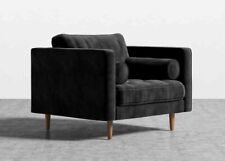 Luxury black velvet cozy sofa armchair lounge Rove Concept  - 1 of 2