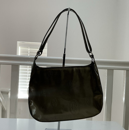 Cartier green leather shoulder - cartier,