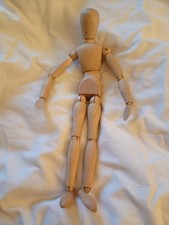 Artist's wooden poseable articulated mannequin model 32cm high