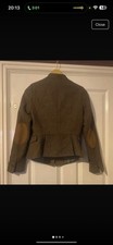 zara size s green tweed blazer jacket wool smart Autumn