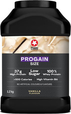 Progain - Vanilla - Whey Protein Powder Sports Supplement Shake for Size & Mass 