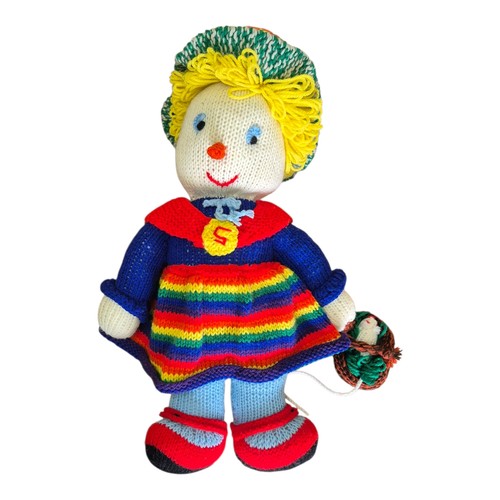 Hand knitted scarecrow doll - knitted,