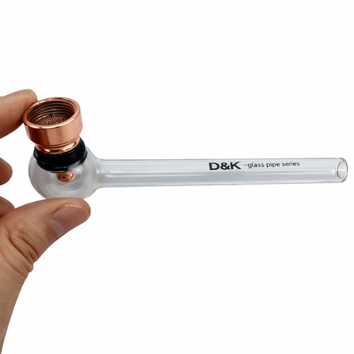 Clear glass smoking pipe - clear,