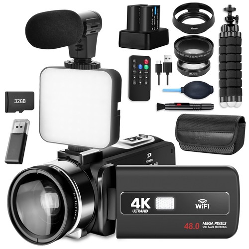 Video camera camcorder 48mp - 4k,