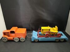 P194-EARLY LESNEY LARGE SCALE PRIME MOVER WITH TRAILER AND BULLDOZER