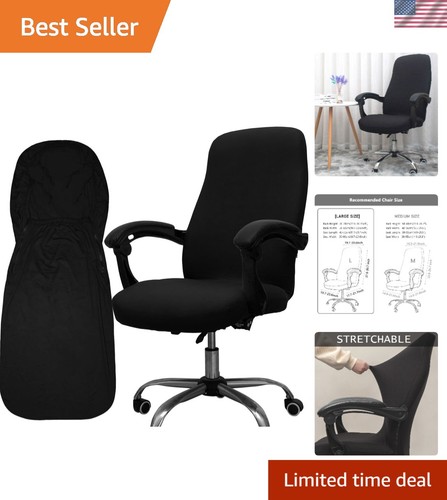 Elegant black stretch chair - black,