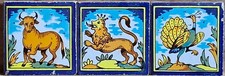 Three antique Spanish tiles