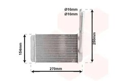 Heater core 18006132 VAN WEZEL