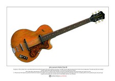 John Lennon's Hofner Club 40 Limited Edition Fine Art Print A3 