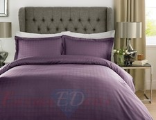 400TC Luxury Duvet Quilt Cover Bedding Set - 100% COTTON SATEEN STRIPE CHECK