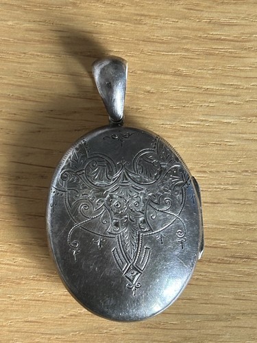 Vintage silver engraved clasp - engraved,
