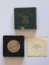 Festival of Britain Crown Piece 1951 with Green Slip Case and Information Sheet