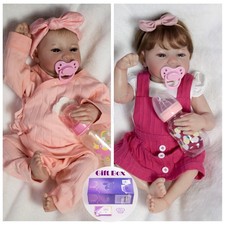 18" Reborn Dolls Full Body Vinyl Silicone Girl Twins Lifelike Newborn Baby Gifts