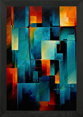 Abstract geometric painting - geometric,