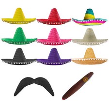 MEXICAN SOMBRERO STRAW POM HAT