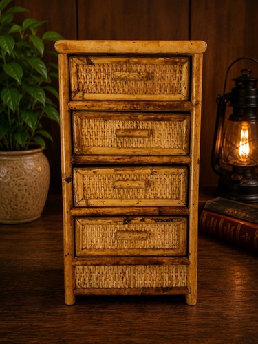 Vintage 1970s bamboo - bamboo, rattan