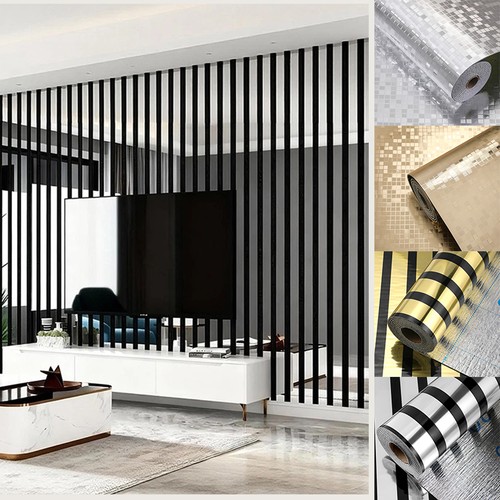 Silver mirror effect stripes - mirror,