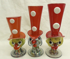 3x Rare Hand-blown Red Murano
