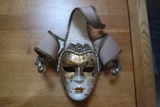 Venetian Jester With Bells Wall Mask