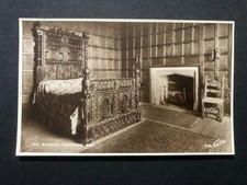 The Oak Bedroom Fountains Hall Yorkshire Real Photo Vintage Postcard A25