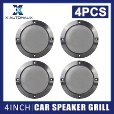 4pcs 4" Car Speaker Cover Mesh Subwoofer Grill Horn Guard Glossy Black Universal