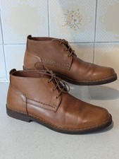 Hush Puppies Boots 6/40 Womens Henley Leather Tan Brown Laces Unisex Flat Shoes