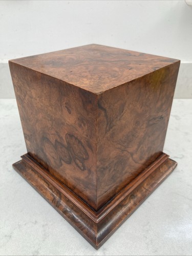 Burr walnut square plinth - burr,