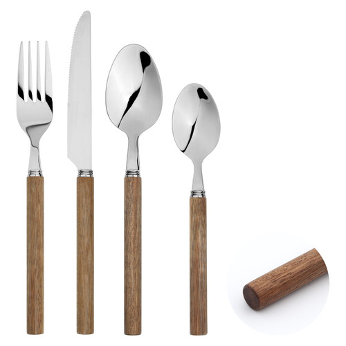 Cutlery set acacia - cutlery,