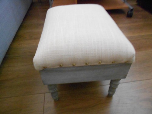 Taupe grey storage footstool