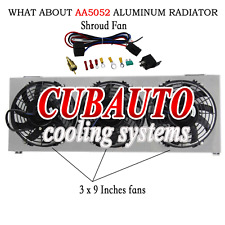 Aluminium Radiator shroud+3*9" 90W Fan+Relay For 94-01 Jeep Cherokee Xj 4.0L UK