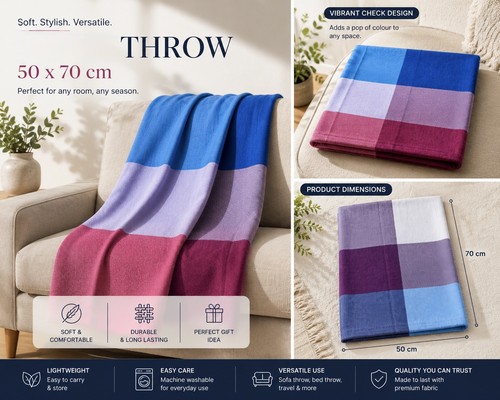 Colour block throw blanket - throw, 50