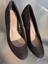 F&F Women's Sensitive Sole Size Uk 5 Black Suede Heels