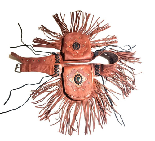 Handmade rustic fringe leather - rustic,