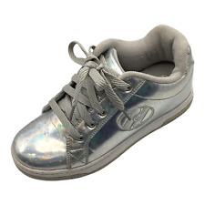 Heeleys Older Girls Silver Hologram Water Drop One Wheel Trainers Size UK 5 Used