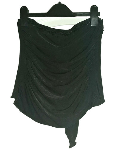 Black bandeau tie back sequin - back,