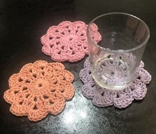 3 Shabby chic Hand Crochet