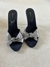 Dolcis silver mid heel evening