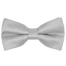 Pre Tied Silver Boys Bow Tie
