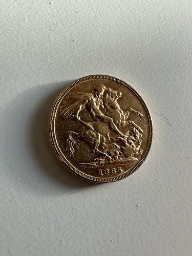 1885 gold sovereign queen - gold,