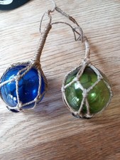 2 SMALL VINTAGE GLASS FISHING BUOY