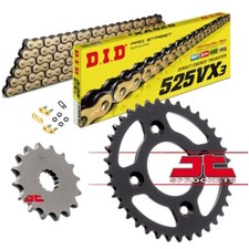 Fits: Kawasaki Z900 RS 2018 2019 2020 DID Gold X-Ring Heavy Duty Chain Sprockets