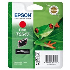 Epson T0547 Red Ink Cartridge Genuine Original Frog R800 R1800 .