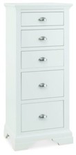 Hampstead White 5 Drawer Tall