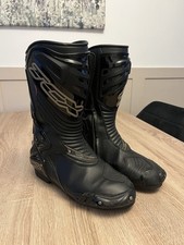 TCX S-R1 Mens Size 8UK Black Leather Gore-Tex Motorcycle Bike Street