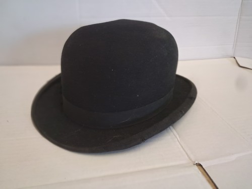 Vintage black bowler hat - black,