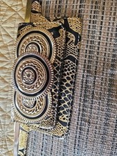 Beautiful River Island Clutch Bag . Gold/ Animal Print. Decorative Opening Clasp