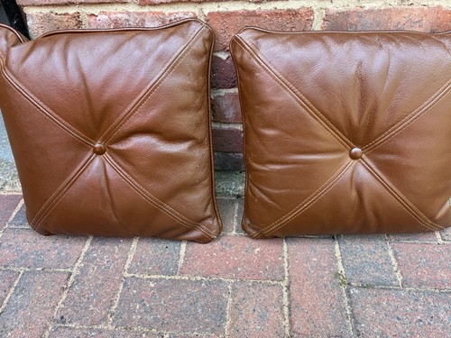 Two vintage brown leather - brown,