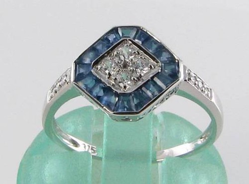 9ct white gold sapphire - 9k,