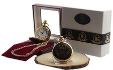 Great Western Railway Pocket Watch and chain Luxury Gift Case GWR 24k Coated